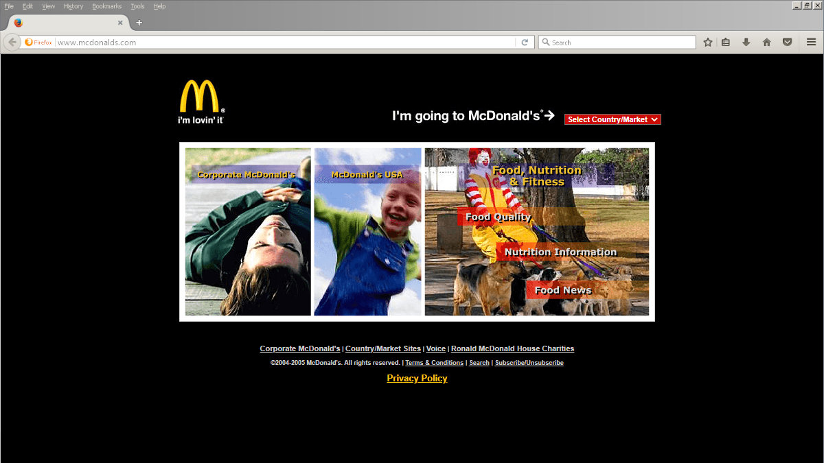 mcdonalds website 2000s