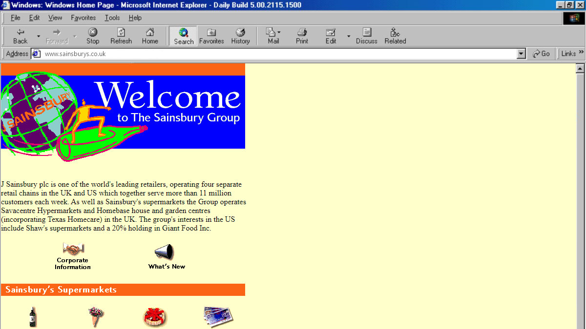 sainsburys website 1990s