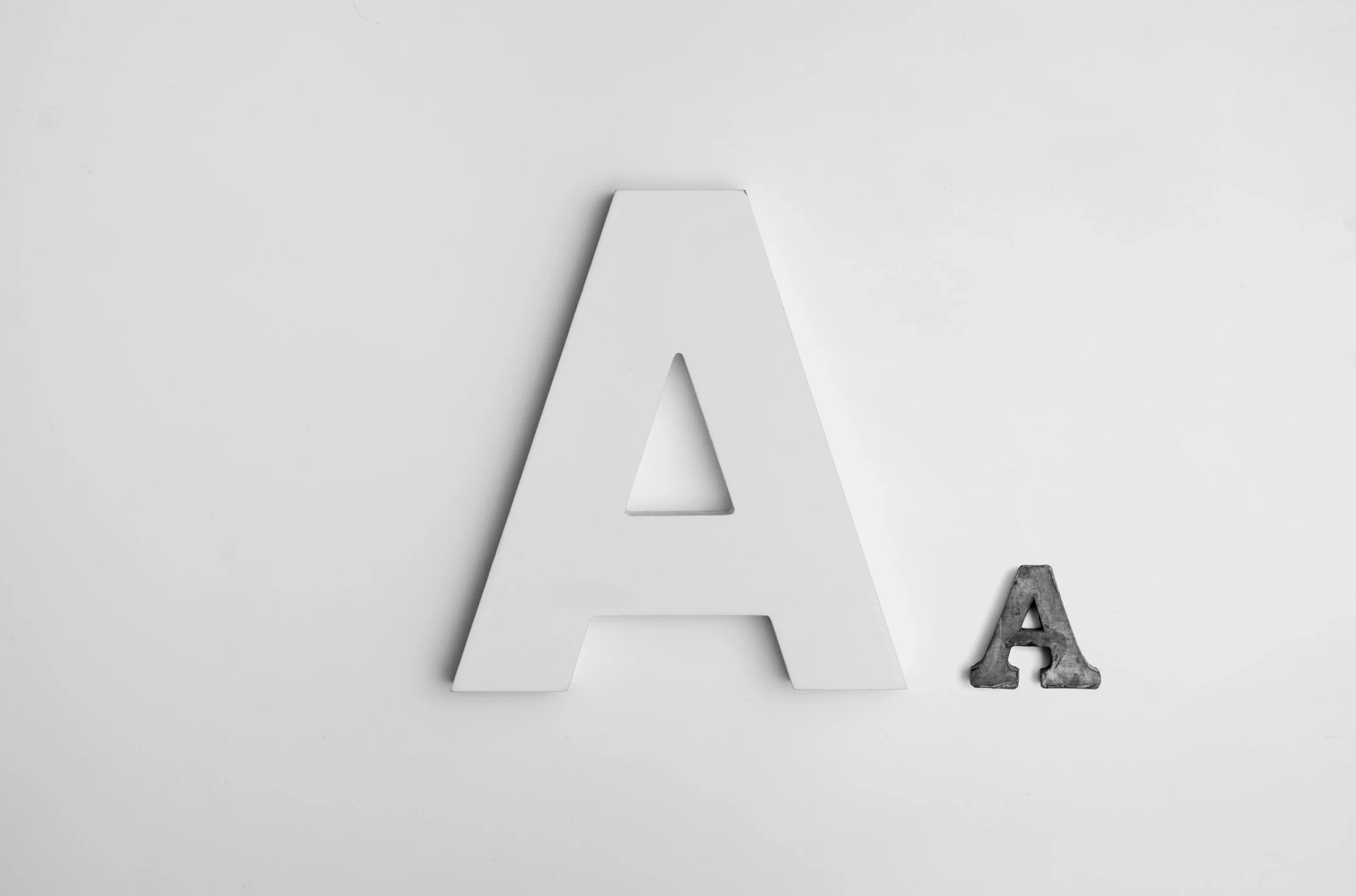 An image showcasing a capital A in two different fonts