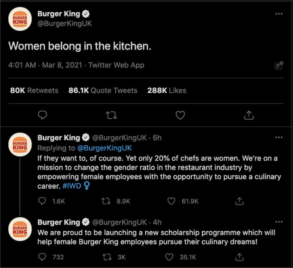 Burger King tweets from campaign