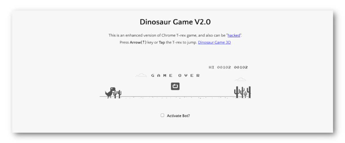 Create a Bot to Play Google Chrome Dinosaur Game