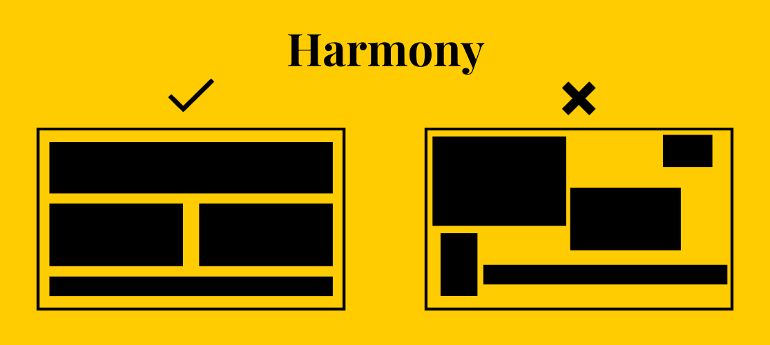 Graphic showing why white space is important for harmony.